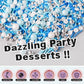 HUEBEATY 6-in-1 Blue and White Sprinkles for Cake Decorating - 180g/6.36oz Edible Baby Shower, Hanukkah, Frozen & Winter Sprinkl