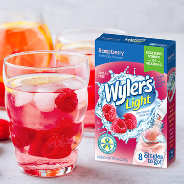 Wylers Cool Raspberry Singles to Go - 3 Boxes - 8 Packets Each