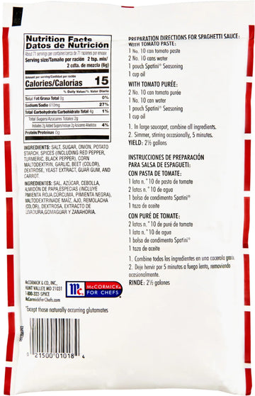 Spatini Spaghetti Sauce Mix, 15 Oz Packet