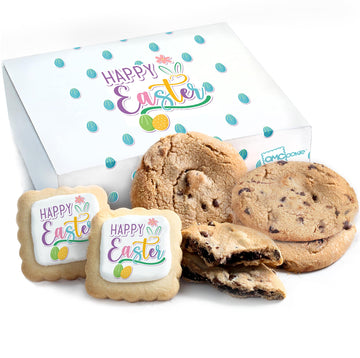 Happy Easter Cookie Gift Basket Chocolate Chip Cookies Fudge Filled For Men Women Kids | INDIVIDUALLY WRAPPED | Large Cookies Fr