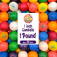 Fusion Sweets Gumballs - Assorted Fruit Flavor - 1 Inch - 1 Pound Bag - Bulk Refill for Gumball Machines