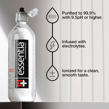 Essentia Water Llc, Ionized Alkaline Bottled Water; 99.9% Pure, Infused With Electrolytes, 9.5 Ph Or Higher With A Clean, Smooth