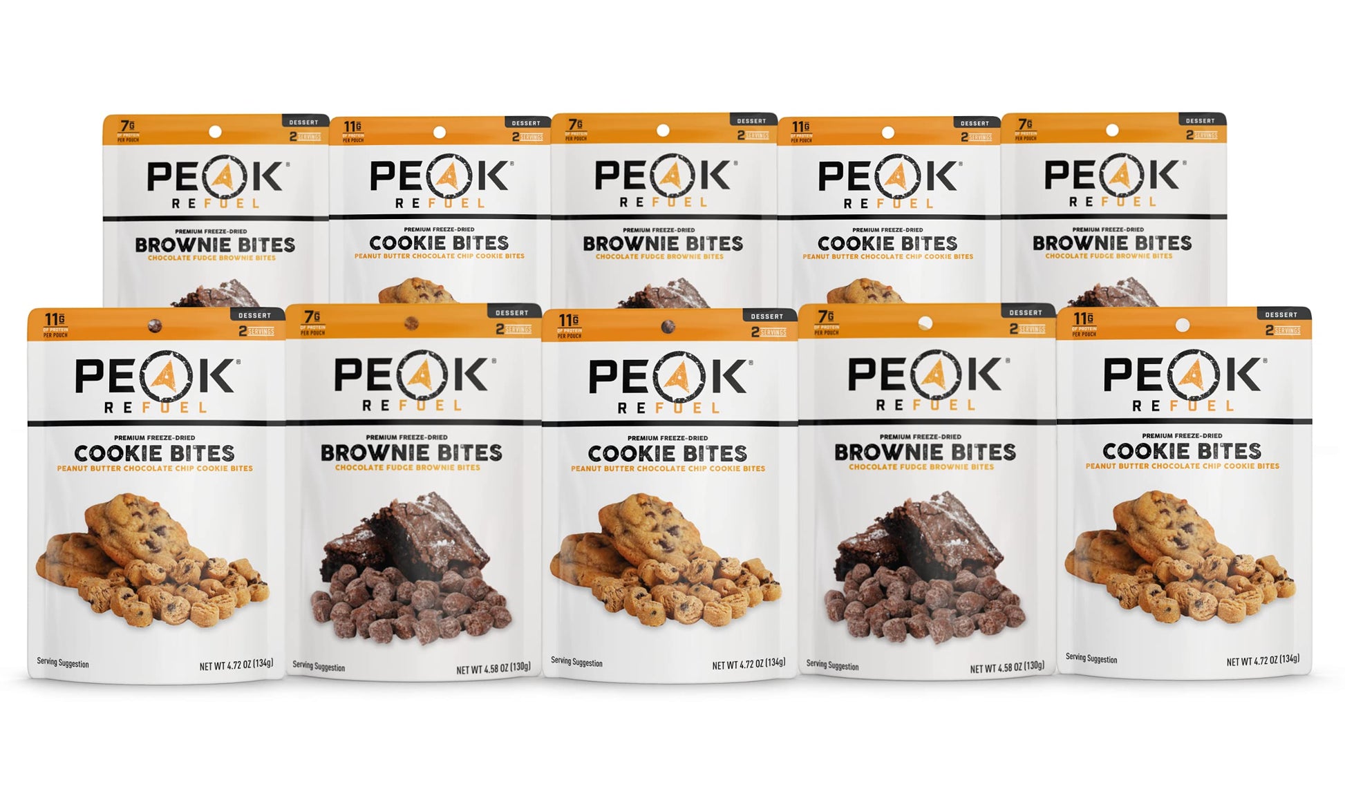Peak Refuel Dessert Bites | Peanut Butter Chocolate Chip Cookies | Fudge Brownies | Freeze Dried Backpacking And Camping Food | 