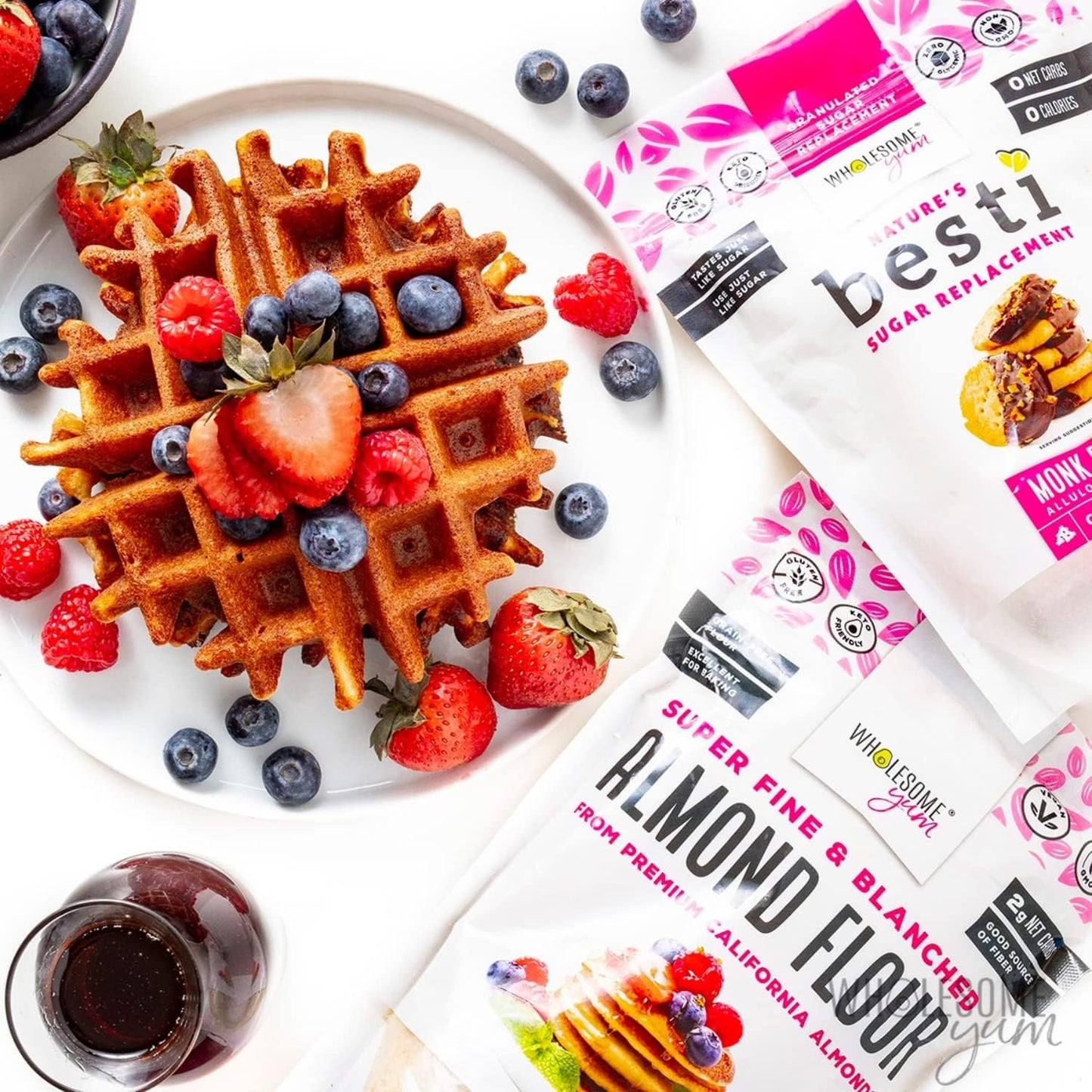 Wholesome Yum Besti Natural Sugar Substitute - Keto Granulated Monk Fruit Sweetener Blend With Allulose (No Erythritol) - Non GM