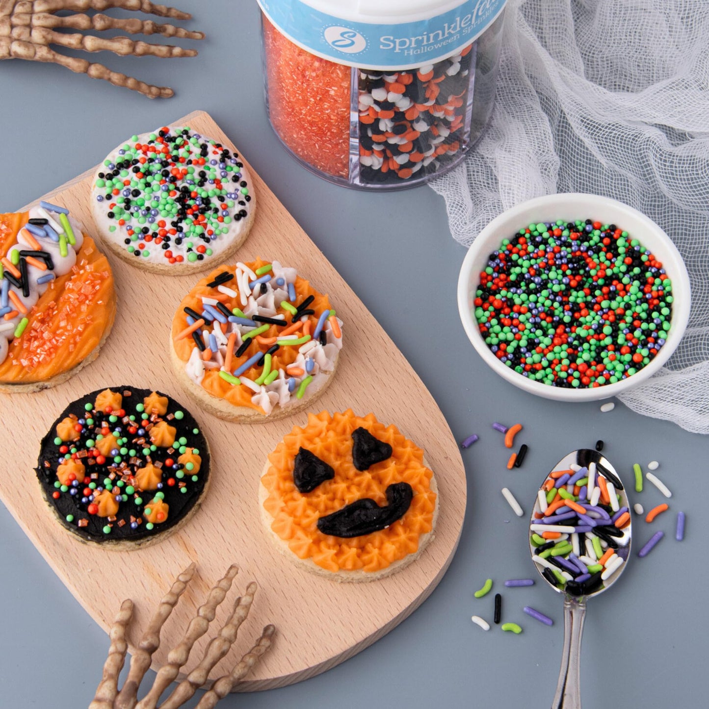 Sweets Indeed Halloween Sprinkles Mix, Edible Jimmies, 6.45 oz, Perfect for Cake Decorations and Baking