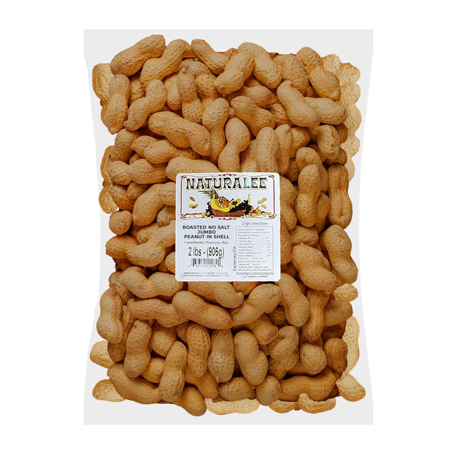 Naturalee Peanuts, In Shell 2 Lbs - Roasted, No Salt - Natural Healthy Snack
