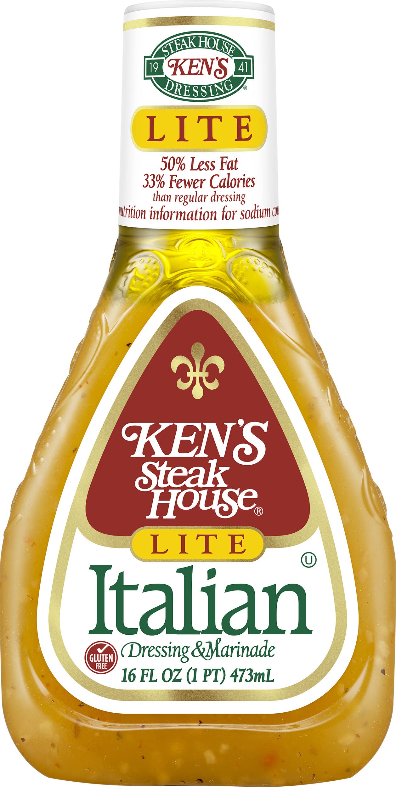 Kens Steak House Lite Italian Dressing & Marinade, 16 Fl Oz, Pack of 3