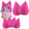 Gyufise 6Pcs Paper Palm Fan Cake Topper Palm Spear Leaves Fan Cake Pick Decoration for DIY Craft Project Home Made Wedding Brida