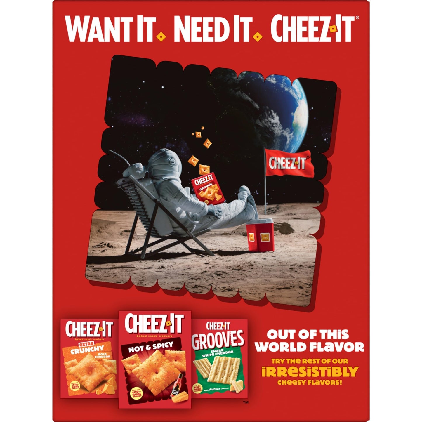Cheez-It Cheese Crackers, Baked Snack Crackers, Lunch Snacks, Family Size, Extra Cheesy, 21oz Box (1 Box) (Pack of 2)