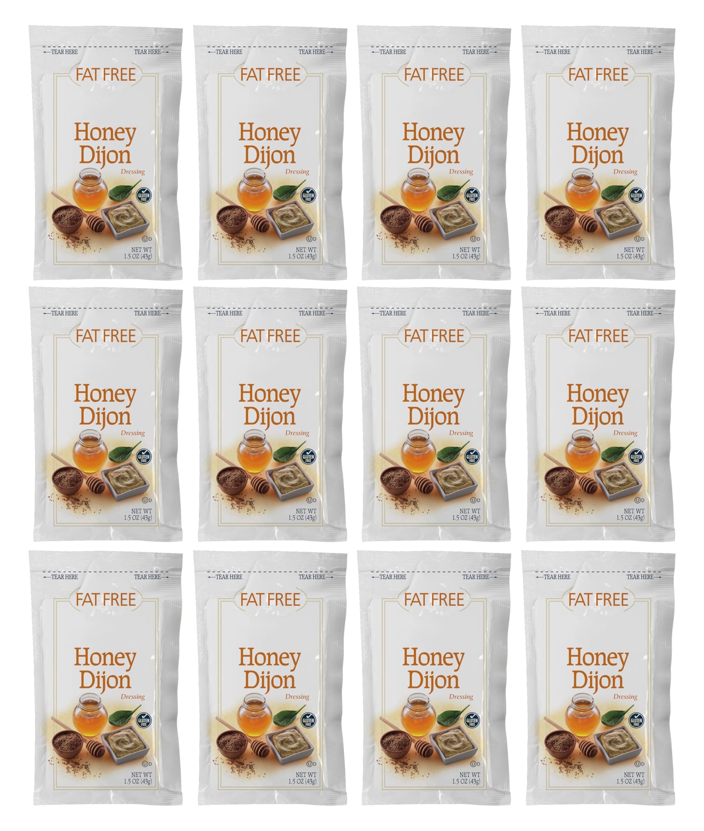 Salad Dressing 1.5 oz. Packet | Pack of 12 | (Fat Free Honey Dijon Mustard)