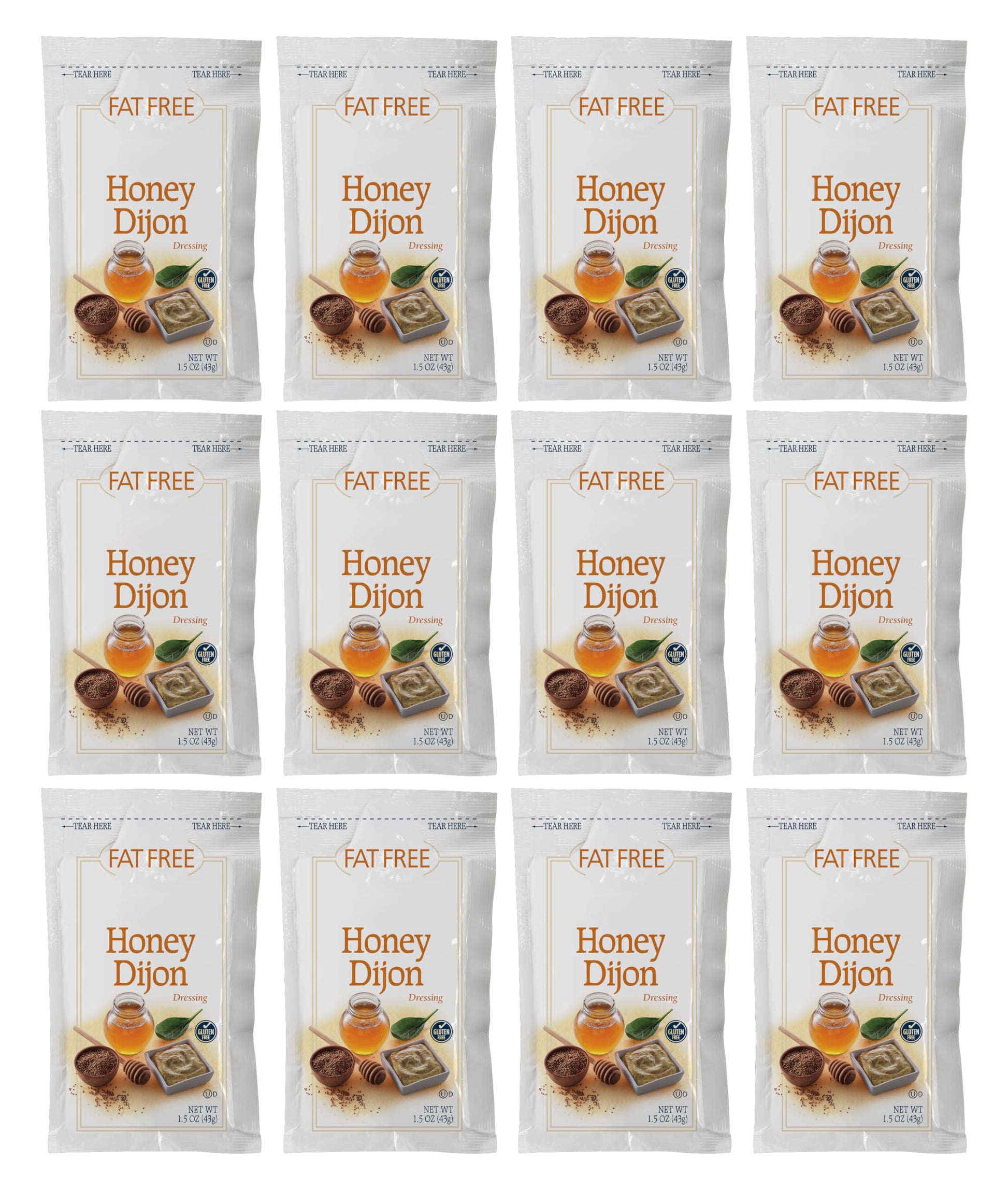 Salad Dressing 1.5 oz. Packet | Pack of 12 | (Fat Free Honey Dijon Mustard)