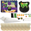 Cauldron Cookie Decorating Kit - Halloween Cookie Kit with 8 Pre-Baked Vanilla Cookies, White Icing, Glittery Sugar, Edible Acce