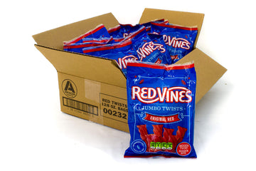 Red Vines Jumbo Licorice, Original Red Flavor, 8Oz Bags (12 Pack), Soft & Chewy Candy Twists