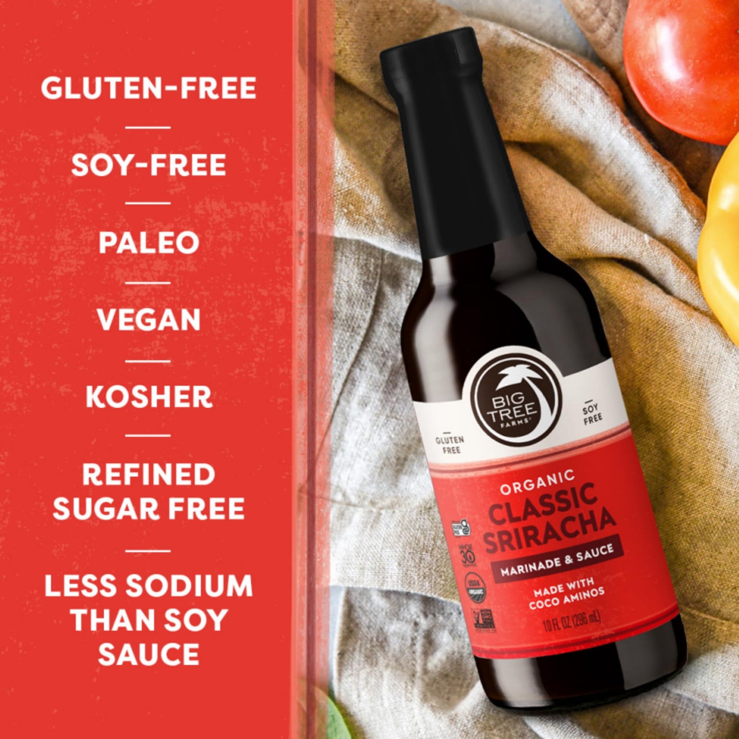 Big Tree Farms Organic Coco Aminos Soy-Free Sauce Low Sodium 10 Fl Oz Pack of 2