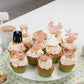 YCTHUNFISH Bride to Be Cupcake Toppers, 30 Pack, Glitter Diamond Ring Design, Rose Gold