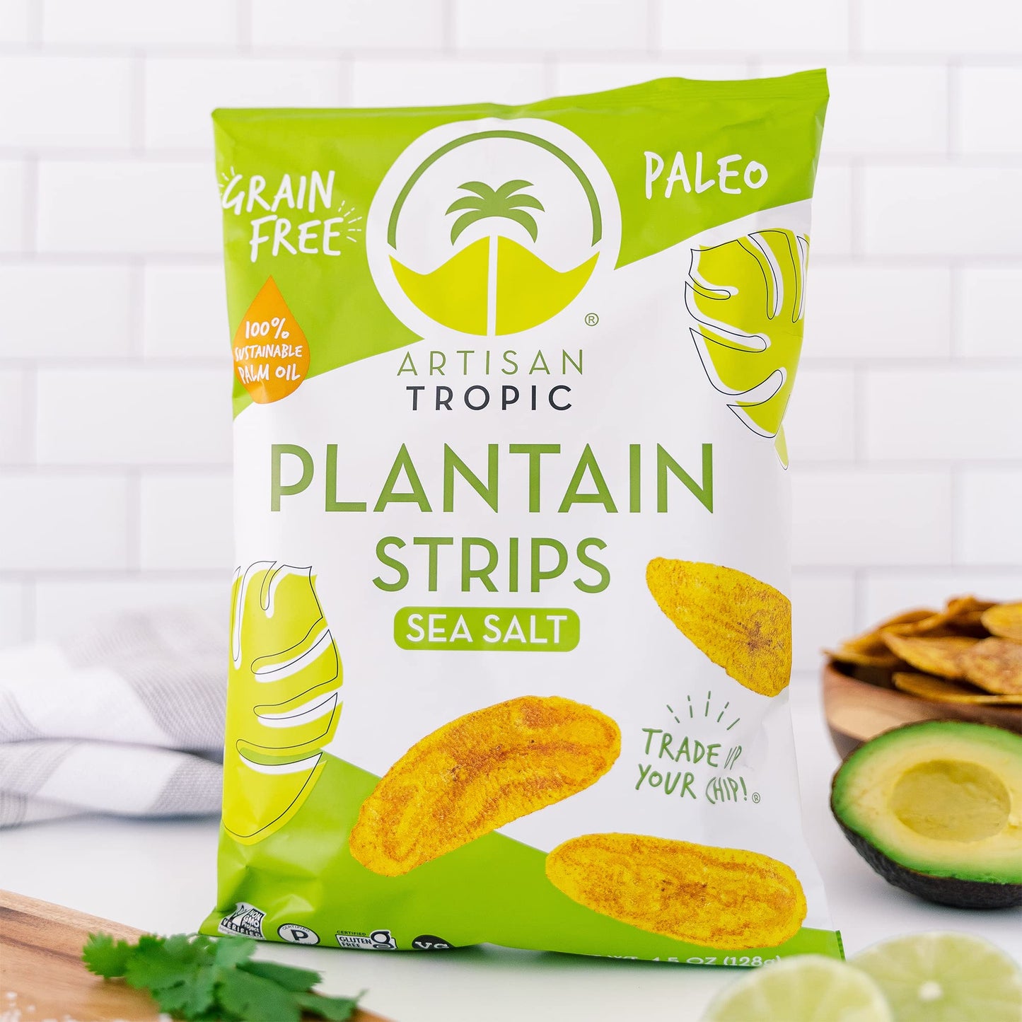 ARTISAN TROPIC Plantain Strips - Vegan, Paleo, Gluten Free Chips - Whole 30 Approved Foods Non-GMO Healthy Snack for Lunches, Di