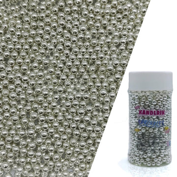 Edible Silver Pearl Sugar Sprinkles Candy 4mm Mini Pearls Cake Decorations Cupcake Toppers Cookie Decorating Perfect for Wedding