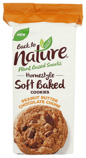 Back To Nature Non-gmo cookies, Homestyle Peanut Butter chocolate chunk, 8 Ounce