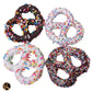 Kremery Creamy Chocolate Cravings - Fathers Day, Chocolate Covered Pretzel Twists Gift Basket, In Confetti Tower (12 Pretzels, A