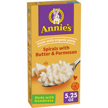 Annies Butter and Parmesan Spirals Macaroni & Cheese Dinner with Organic Pasta, 5.25 OZ