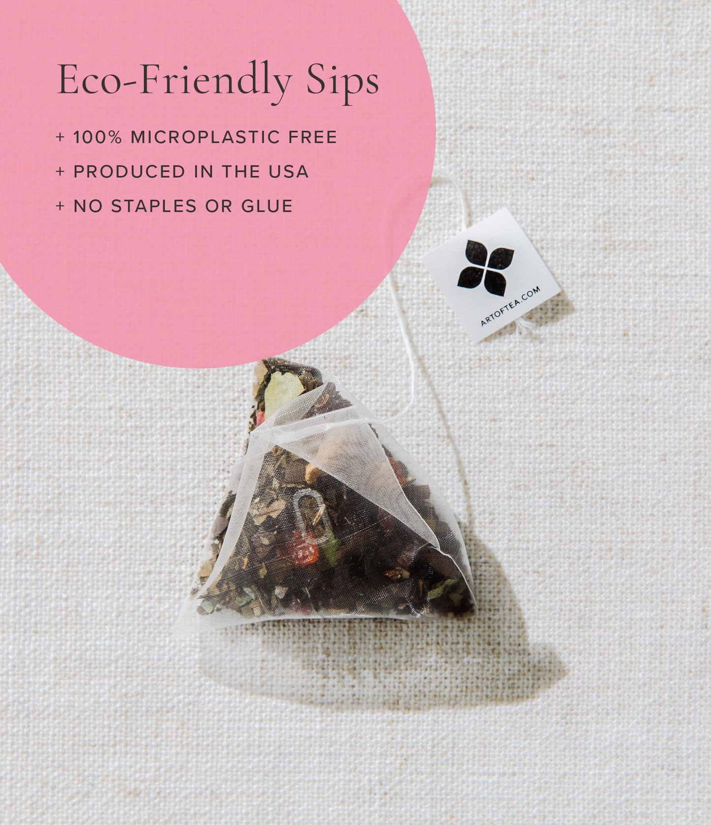 Art of Tea | Organic English Breakfast Tea | 50 Eco Friendly Pyramid Tea Bag Sachet Bulk Box