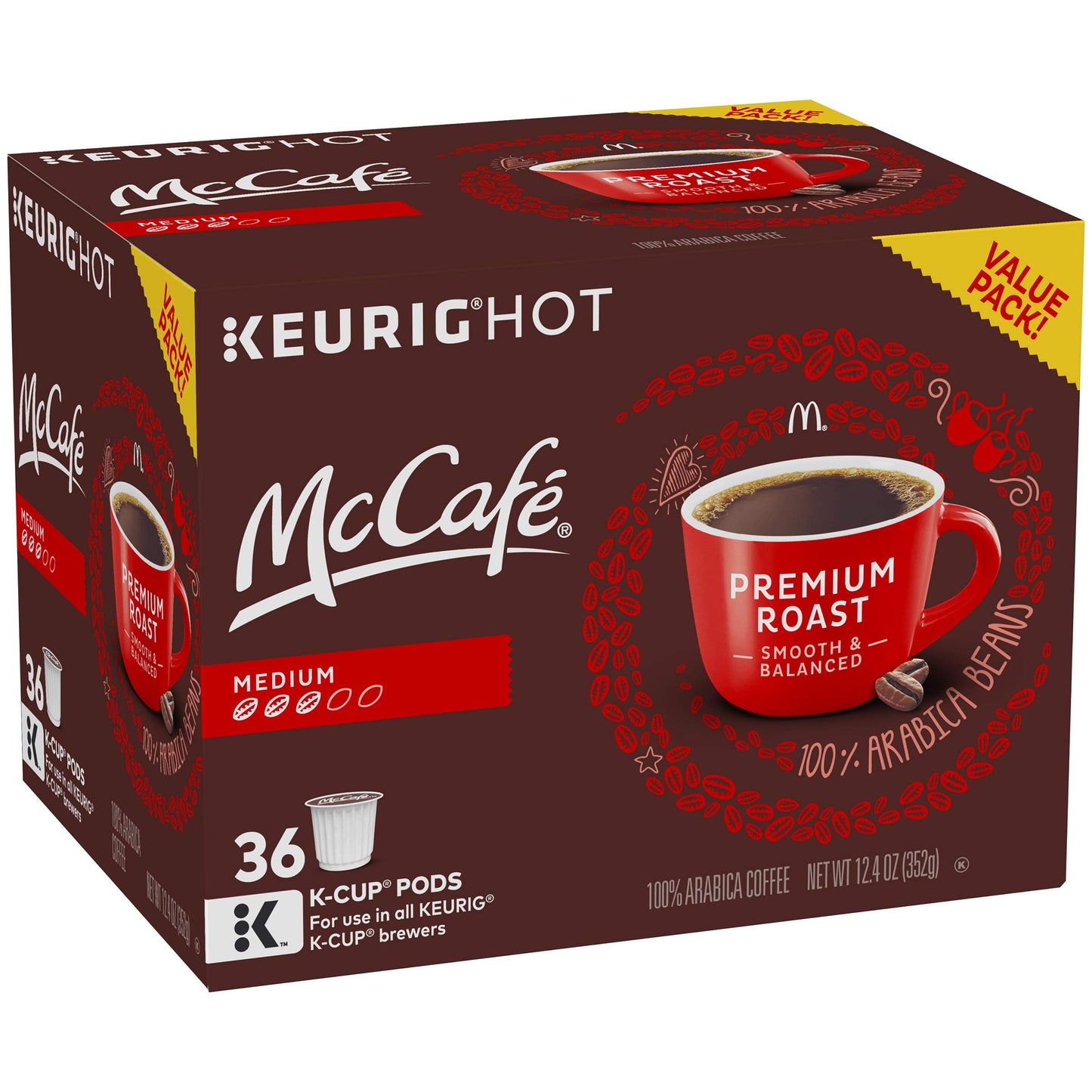 Mccaf   Premium Roast, Keurig Single Serve K-Cup Pods, Medium Roast Coffee Pods, 36 Count