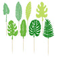 Gyufise 16Pcs Tropical Leaves Cake Toppers Glitter Palm Turtle Leaves Cake Toppers Green Leaf Forest Cupcake Plant Leaf Tropical