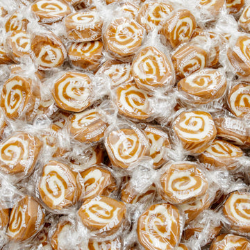 COCONUT ROLLS Caramel Candy 1 lb - Soft & Chewy, Old Fashioned, Individually Wrapped, Bulk Candies in Resealable Bag