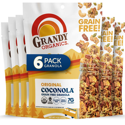 Grandy Organics Original Coconola Granola, Certified Organic Gluten Free Granola, Grain Free Granola, Vegan and Paleo, Original 