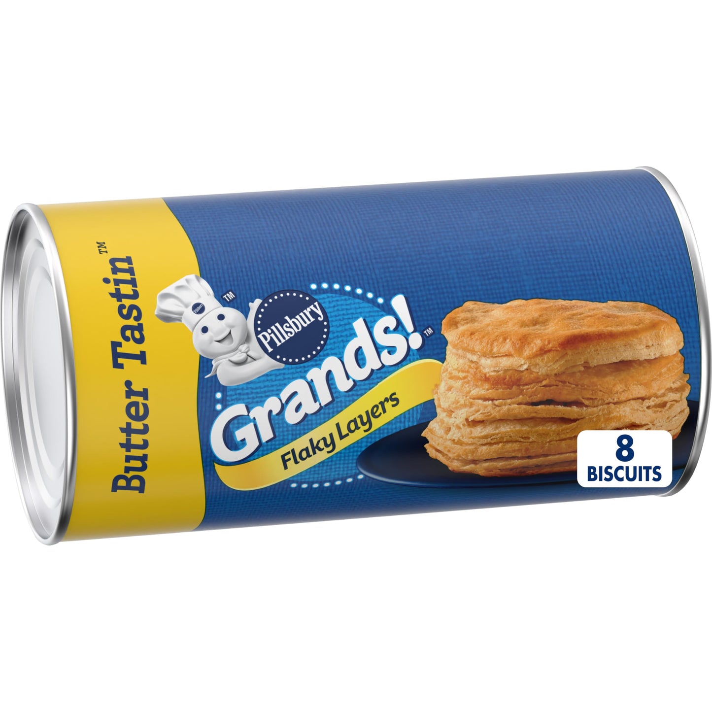 Pillsbury Grands! Flaky Layers Butter Tastin Refrigerated Biscuit Dough, 8 Ct, 16.3 Oz