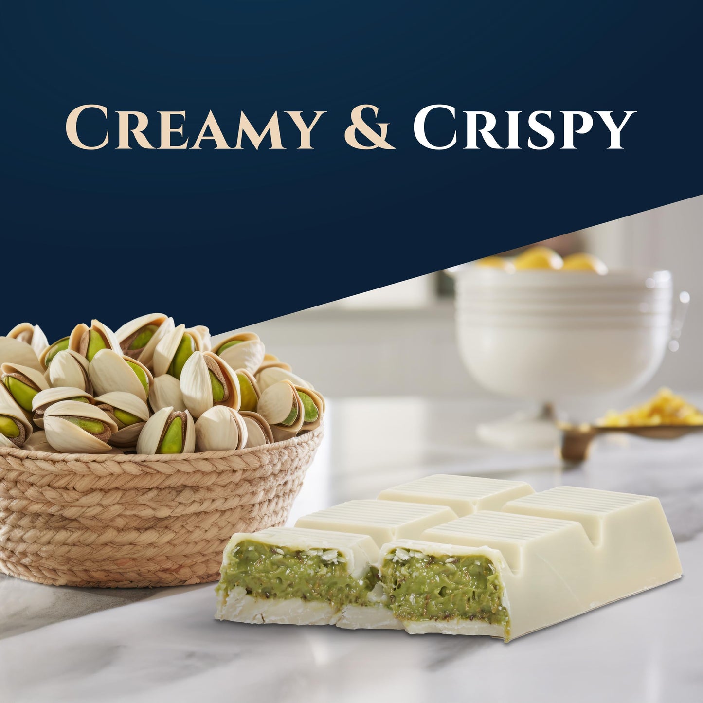 Eastanbul Dubai Chocolate Bar Pistachio, 7Oz, Premium Pistachio Dubai White Chocolate Bar, Viral Candy With Shredded Phyllo Doug
