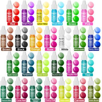 Food Coloring Liquid - 26 Colors Food Coloring Set, Vibrant Colors Food Dye For Cake Decorating, Baking, Cookie, Diy Making Supp