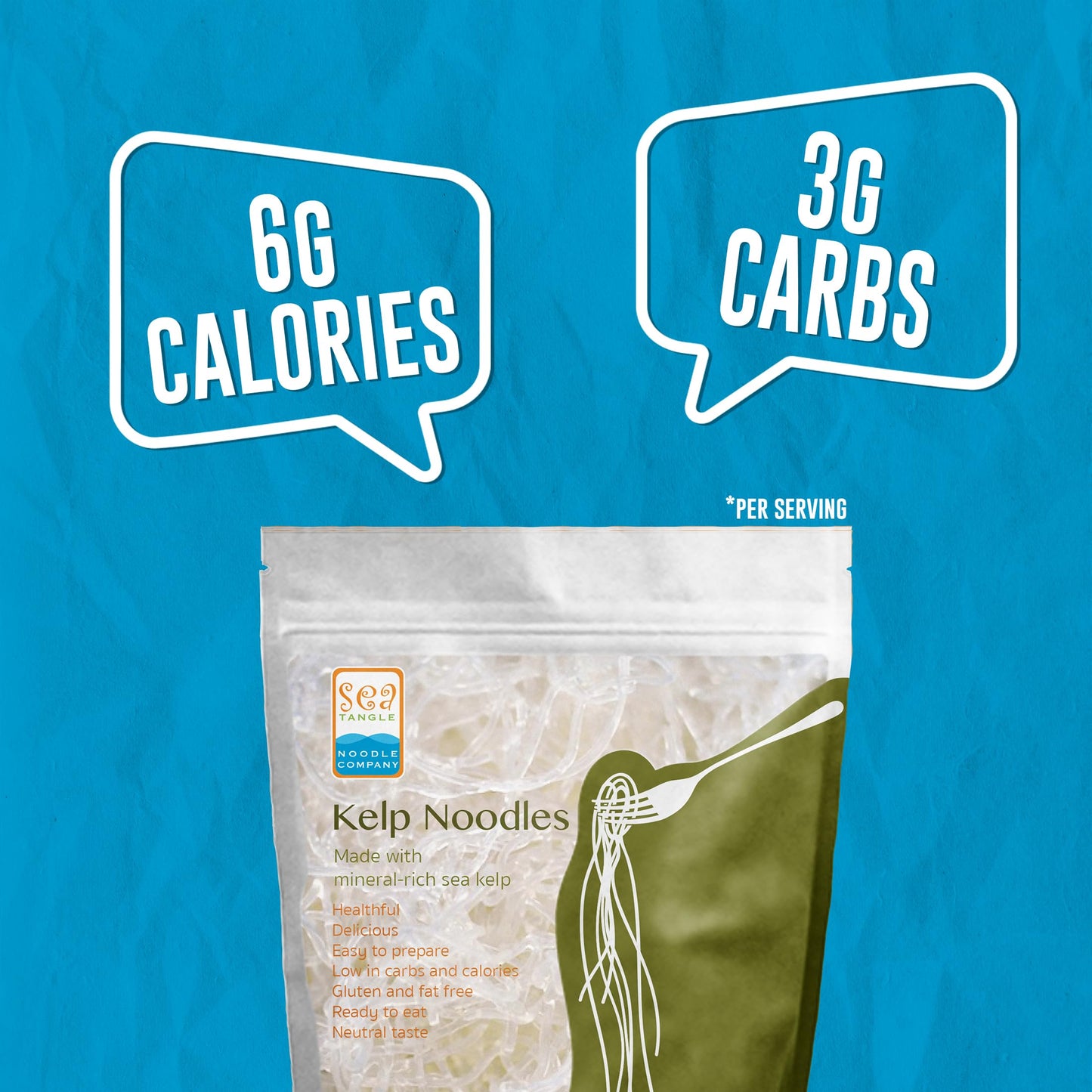 Sea Tangle Moringa Kelp Noodles (12Oz) - Low Calorie Asian Noodles For Healthy Noodle Dishes - Gluten Free, Keto Noodle Sub For