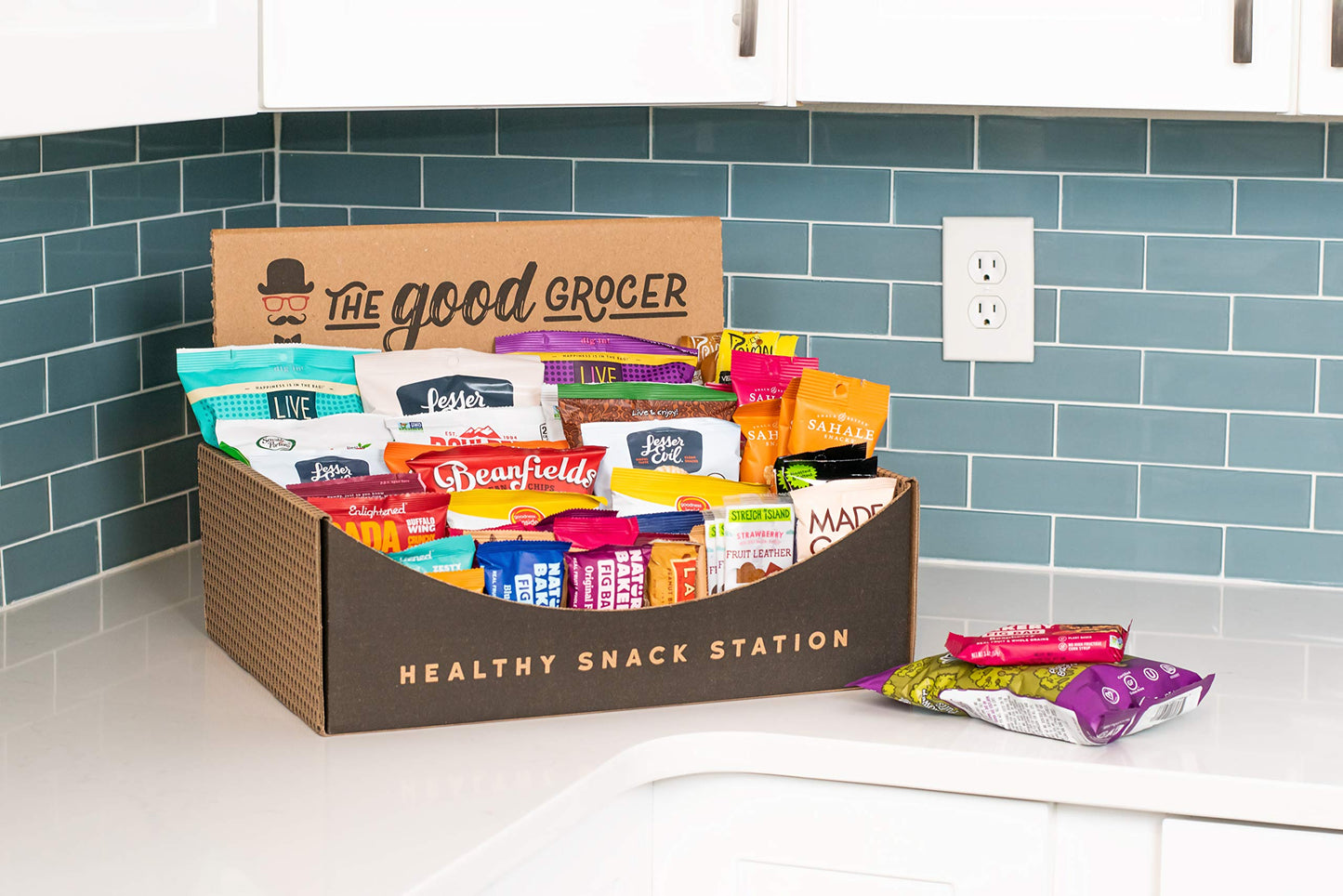 Healthy Snack Station (70 Count) By The Good Grocer - Office Snacks, School Lunches, Variety Pack (Includes Display Box)