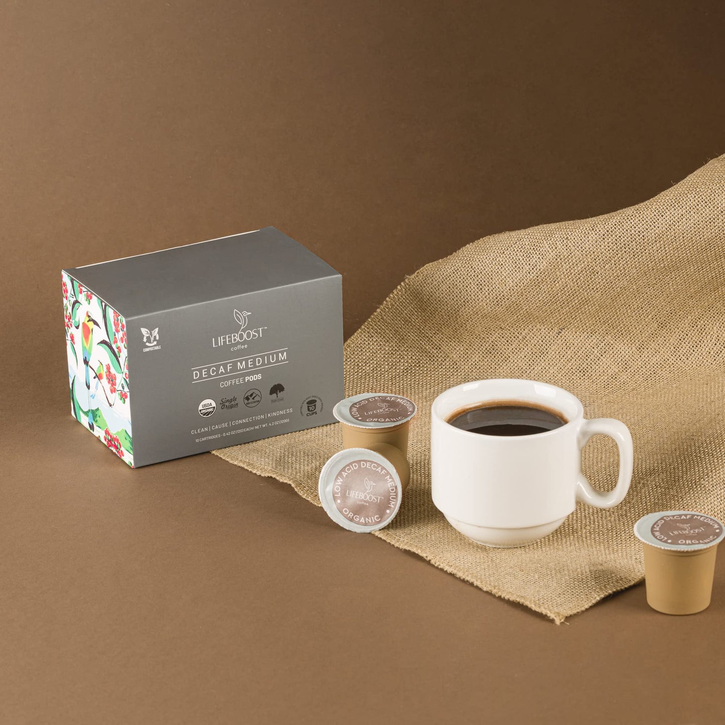 Lifeboost Organic Decaf Coffee K Cups - Low Acid Decaf Coffee Pods - Single Origin Non-Gmo Mold Free Decaf Coffee Pods For Keuri