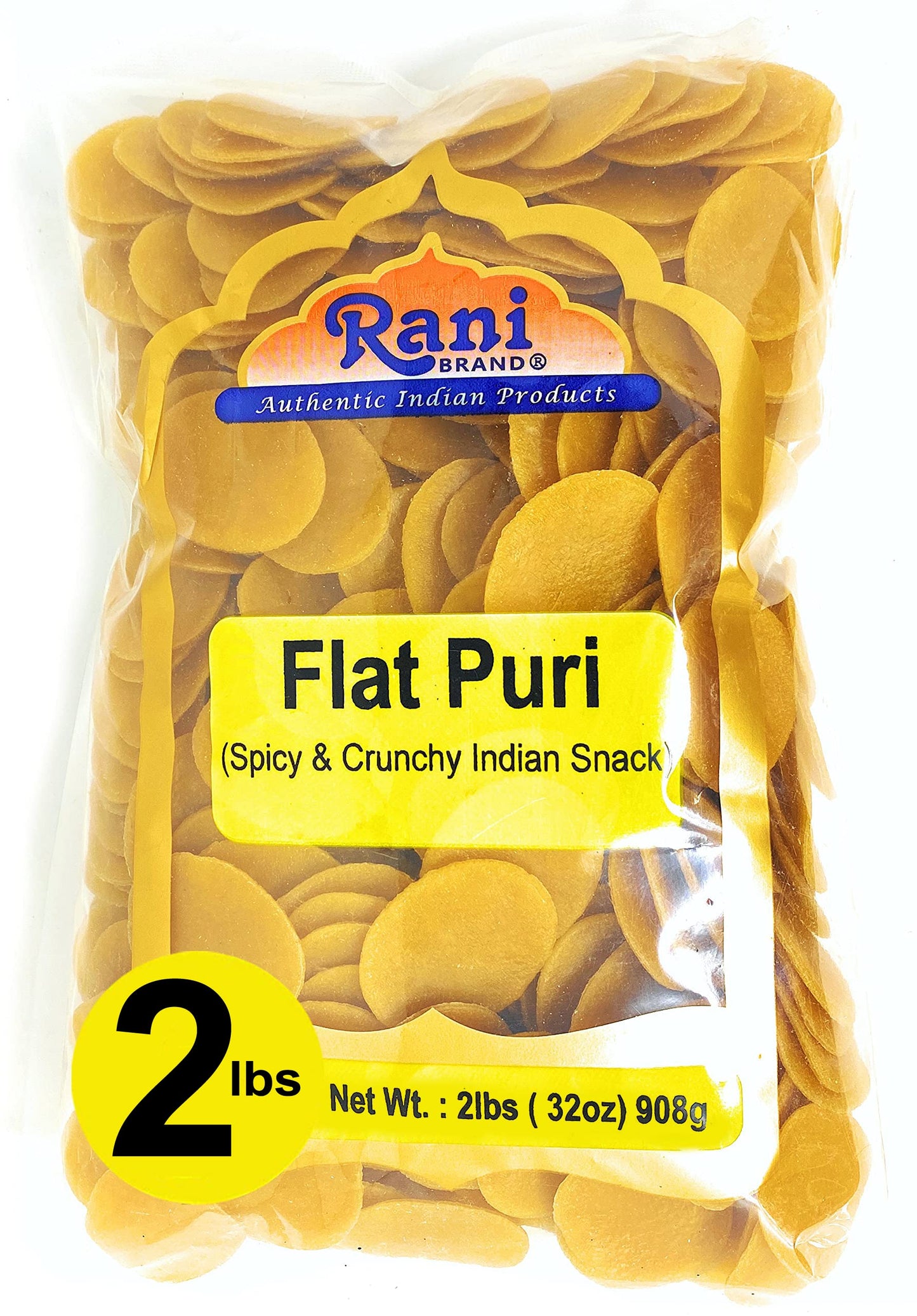 Rani Pani Puri Coins 32Oz (2Lbs) 907G, Bulk Pack 330-335 Coins ~ Uncooked, Microwaveable Wheat And Semolina Coins ~ All Natural