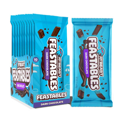 Feastables Original Dark Chocolate KING Size Chocolate Bar, 2.1oz (60g), 10 count