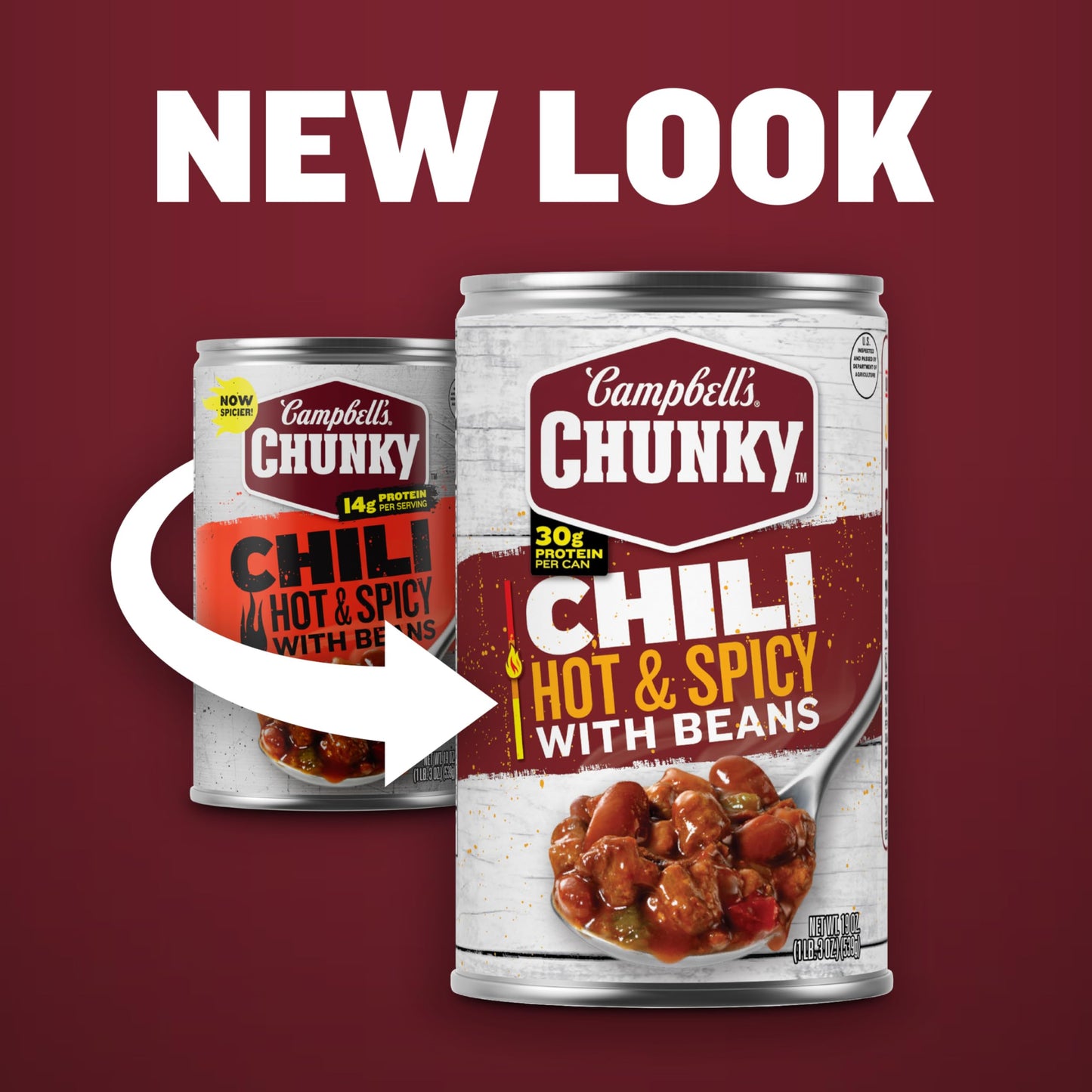 Campbell s Chunky Hot & Spicy Chili with Beans, 19 oz Can (12 Count)