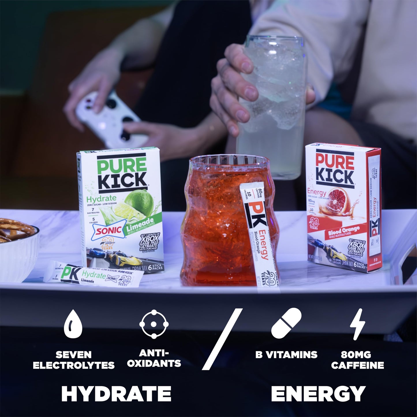 Pure Kick Forza Fuel Limited Edition Energy, Blood Orange Energy & Sonic Limeade Hydration Singles To Go Drink Mix - 3 / 6Ct Box