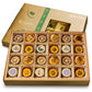 Laumiere Gourmet Fruits - Noor Collection [Eid Edition] - Rectangle (24 Pcs) - Halal Dried Fruits and Nuts Basket - Medjool Date