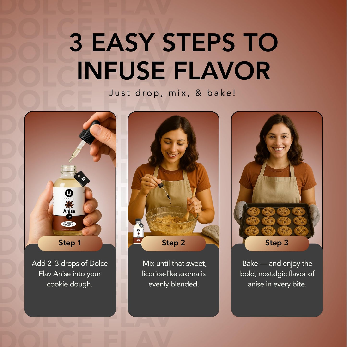 Dolce Flav Anise Extract, Oil-Soluble, Sugar-Free, 8 Oz. for Baking and Liqueurs