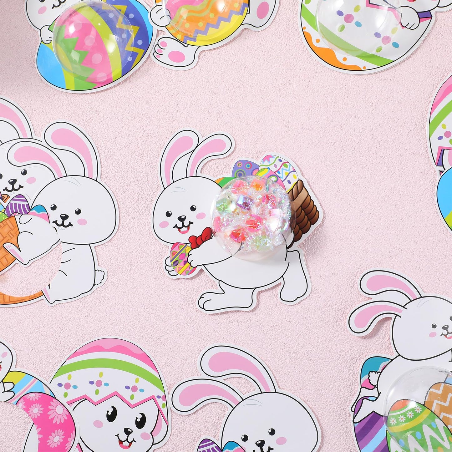Motiskyy 30 Pack Easter Candy Fillable Card With Clear Candy Domes Chocolate Holder Cards Treat Gift Rewards Surprise For Easter