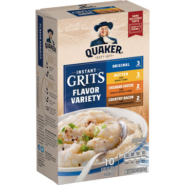 Quaker Instant Grits Variety Pack, 4 Flavors, 10 Packets, 0.98oz Each