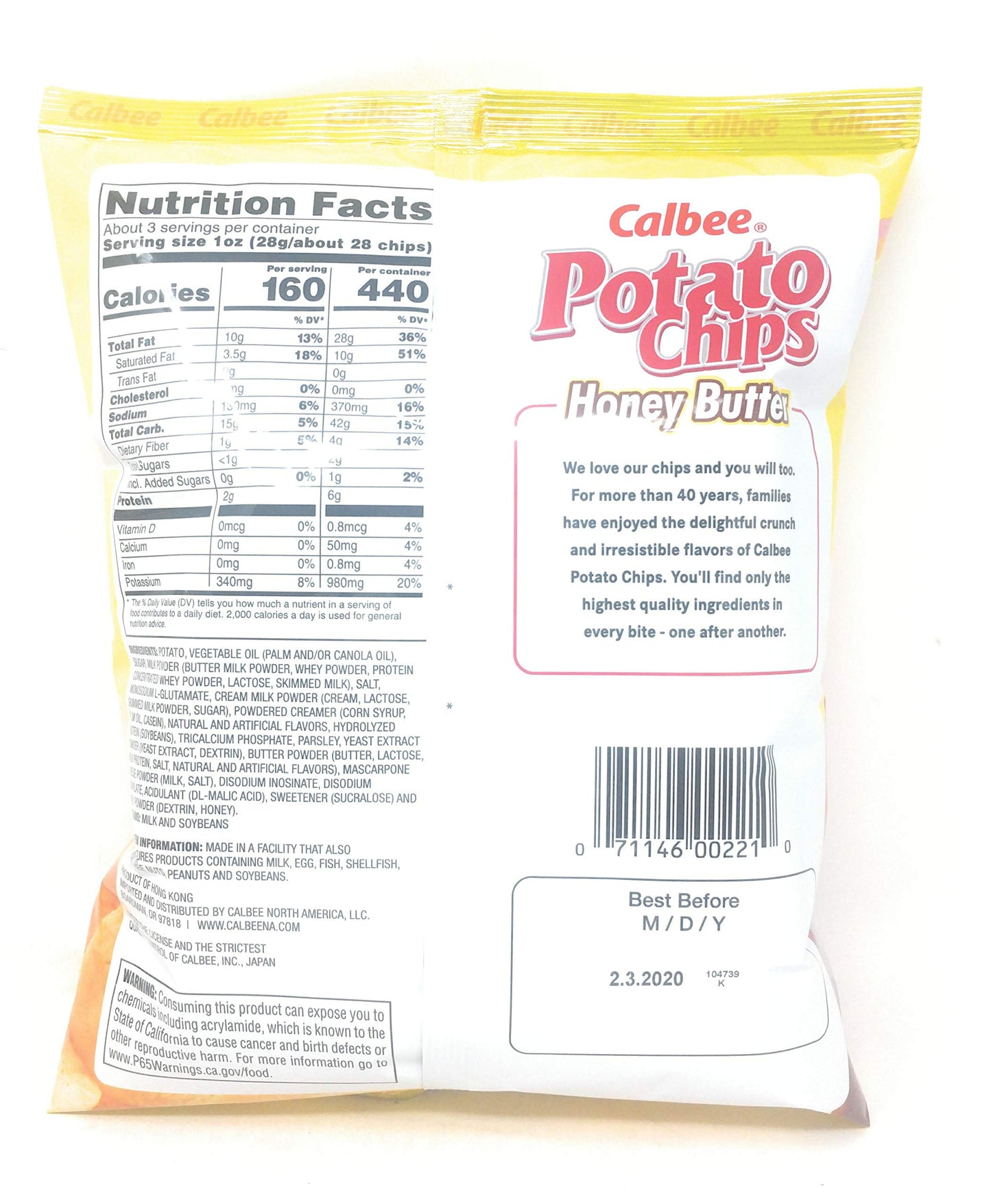 Calbee Honey Butter Potato Chips 80G, 4 Pack