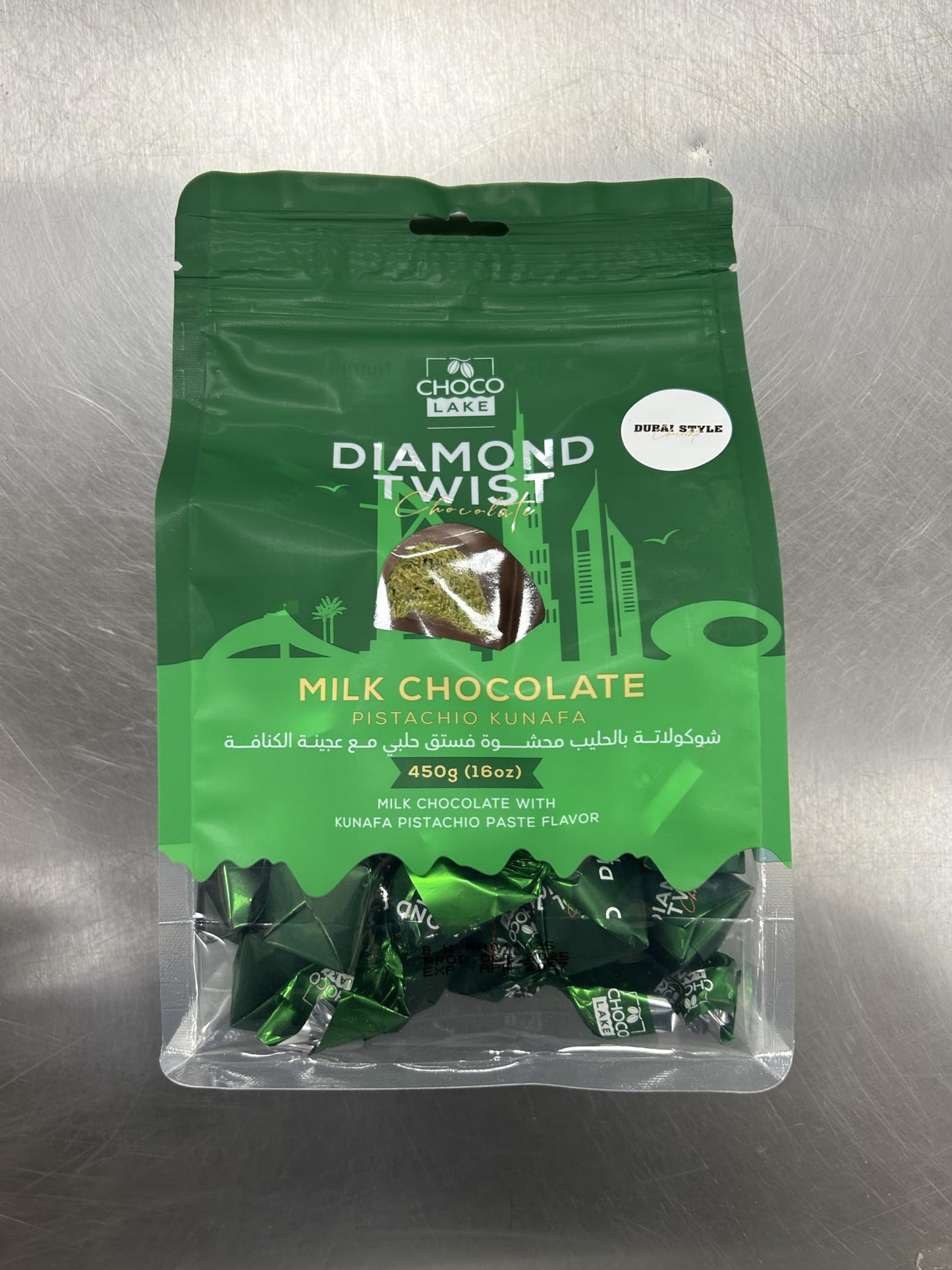 Diamond Twist Pistachio Kunafa Dubai Chocolate - Small Bars Packet - Top-Grade Middle Eastern Dessert With Crunchy Kunafa & Pistachio Filling - Perfect For Gifting & Snacking