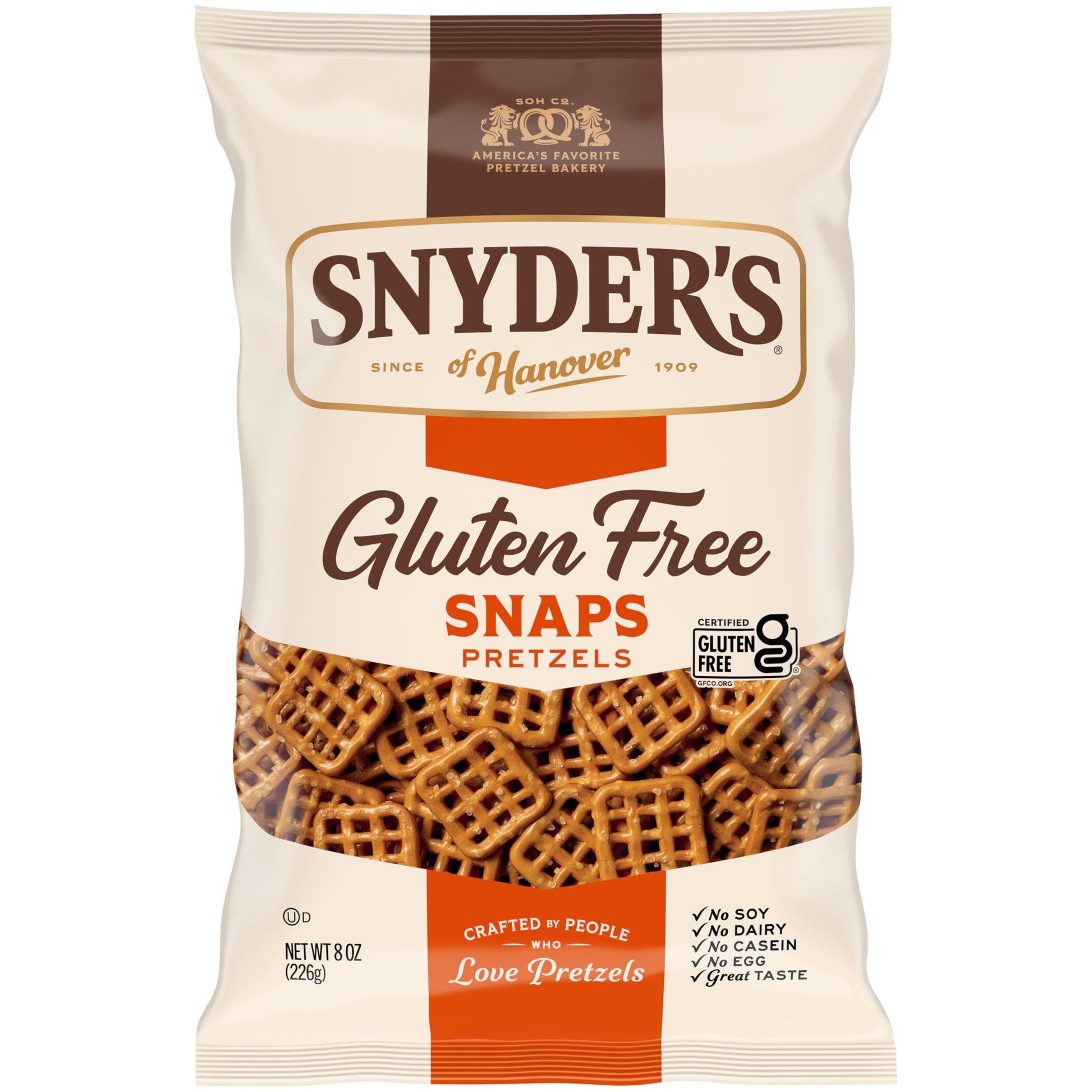Snyders of Hanover Gluten Free Snaps Pretzels, 8 Oz Bag