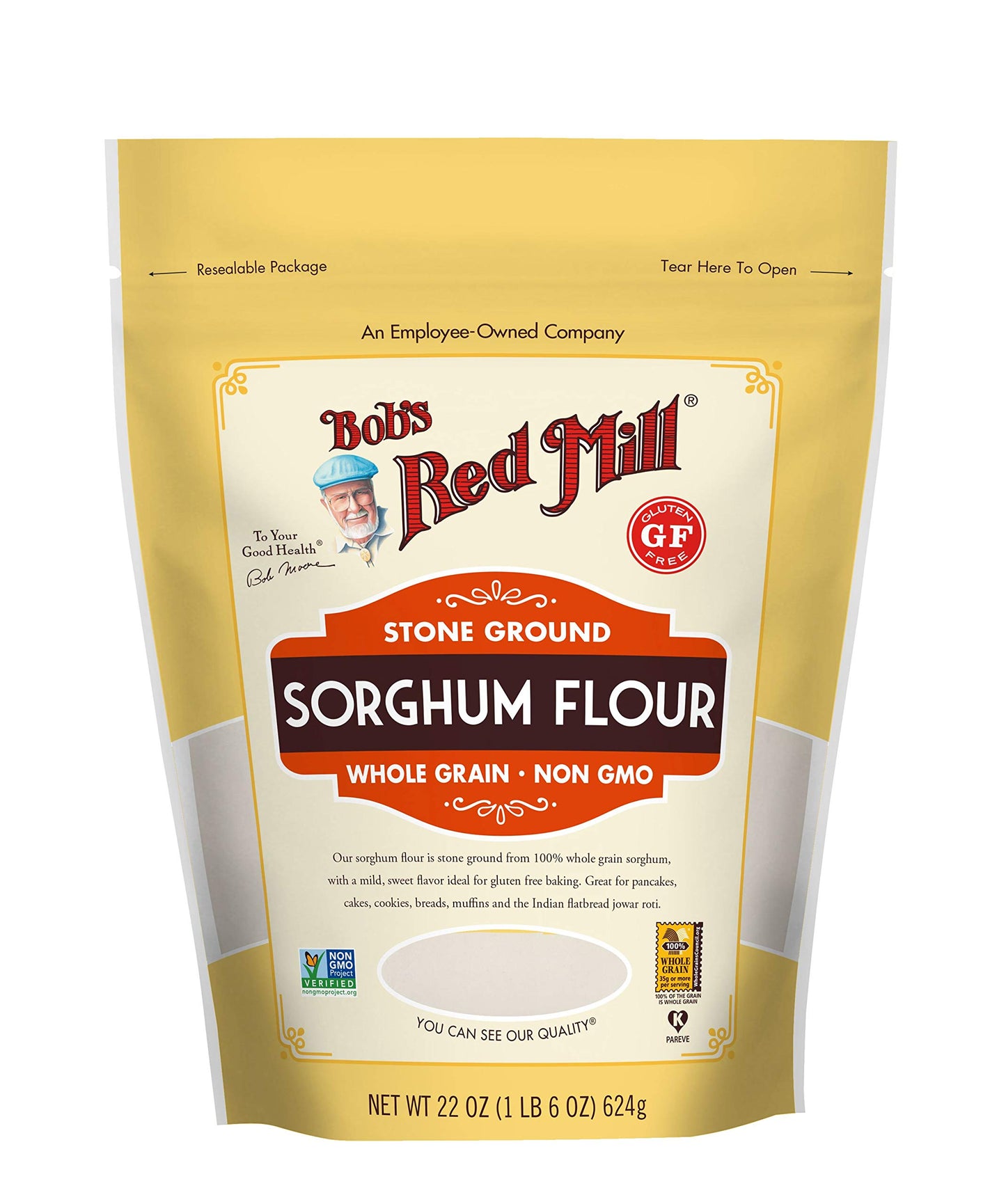 Bob s Red Mill Sorghum Flour, 22oz (Pack of 4) - Whole Grain, Vegan, Kosher