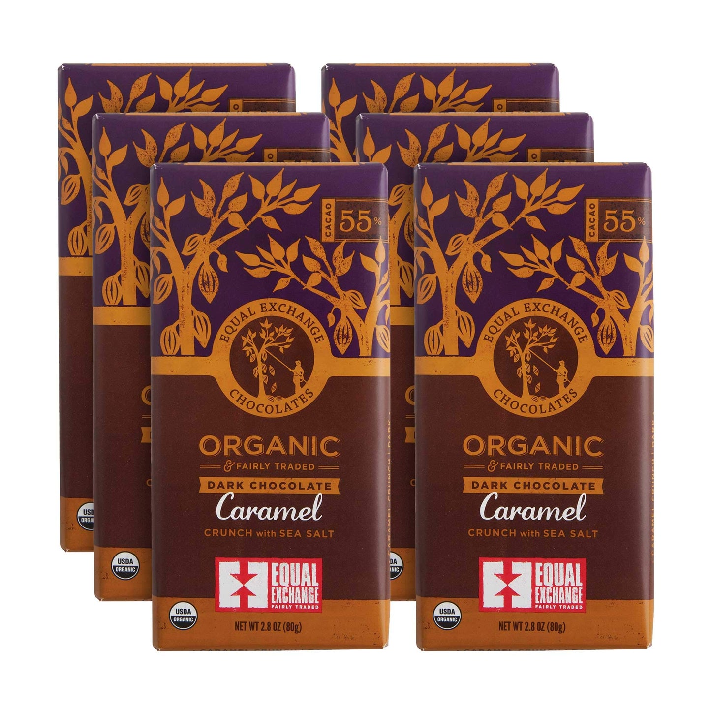 Equal Exchange Organic Chocolate Caramel Crunch With Sea Salt, 2.8-Ounce (Pack Of 6)