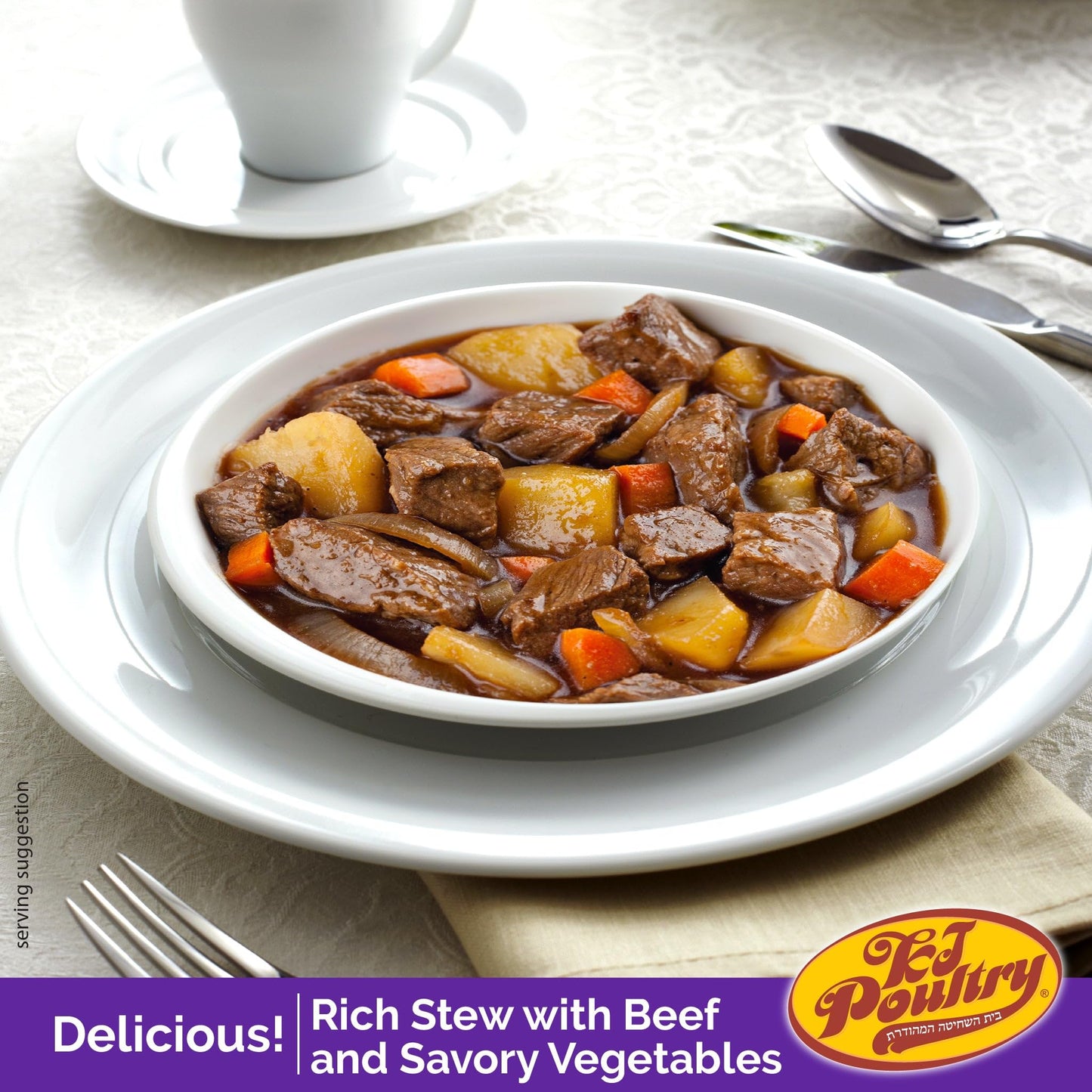 KJ Poultry Kosher for Passover Gluten Free Meals, Beef Goulash Stew with Vegetables (12 Pack) Prepared Entree Fully Cooked, Shel