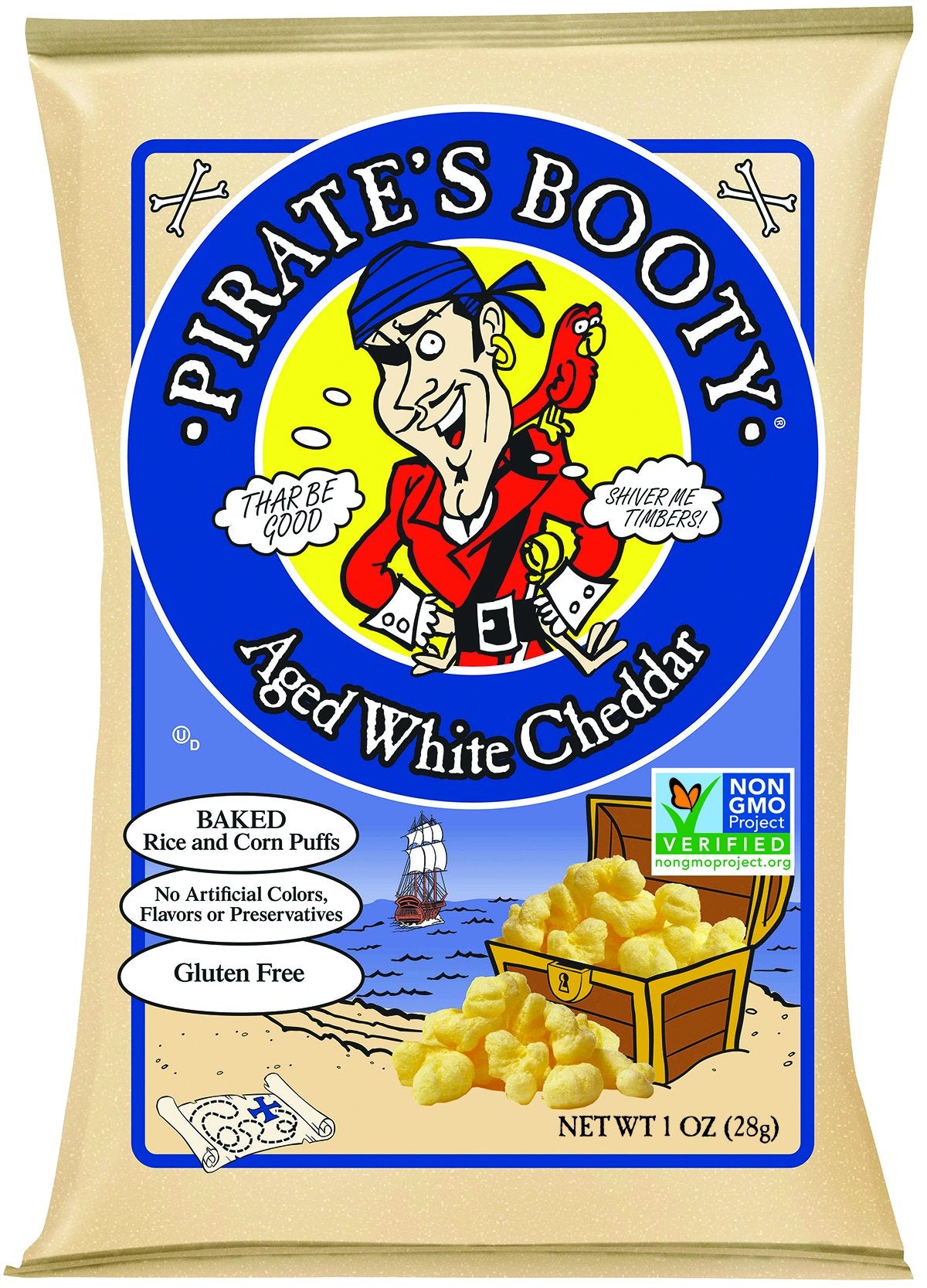 Pirates Booty Aged White Cheddar, 4 Ounce (Packaging May Vary)(Pack of 12)